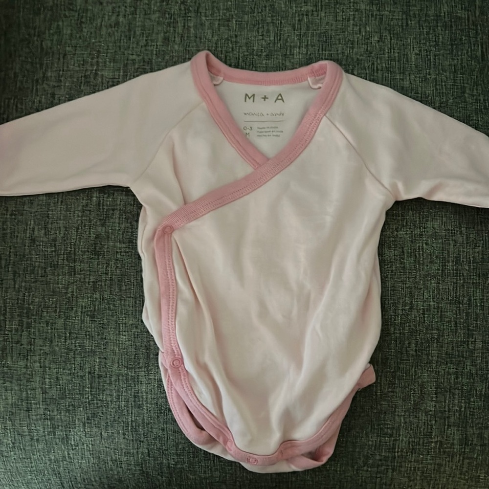 Monica and Andy onesie 0-3 months EUC PINK